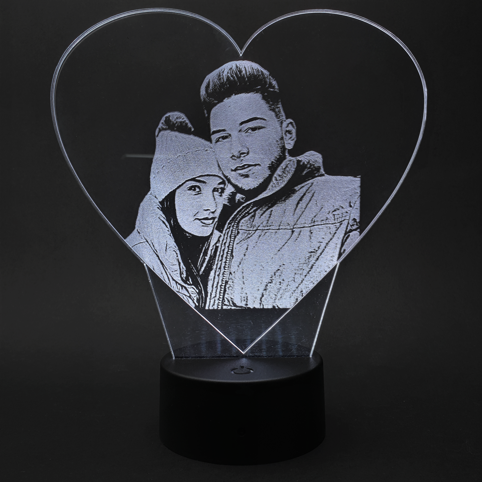 Lampă Led 3D - Inima Cuplu