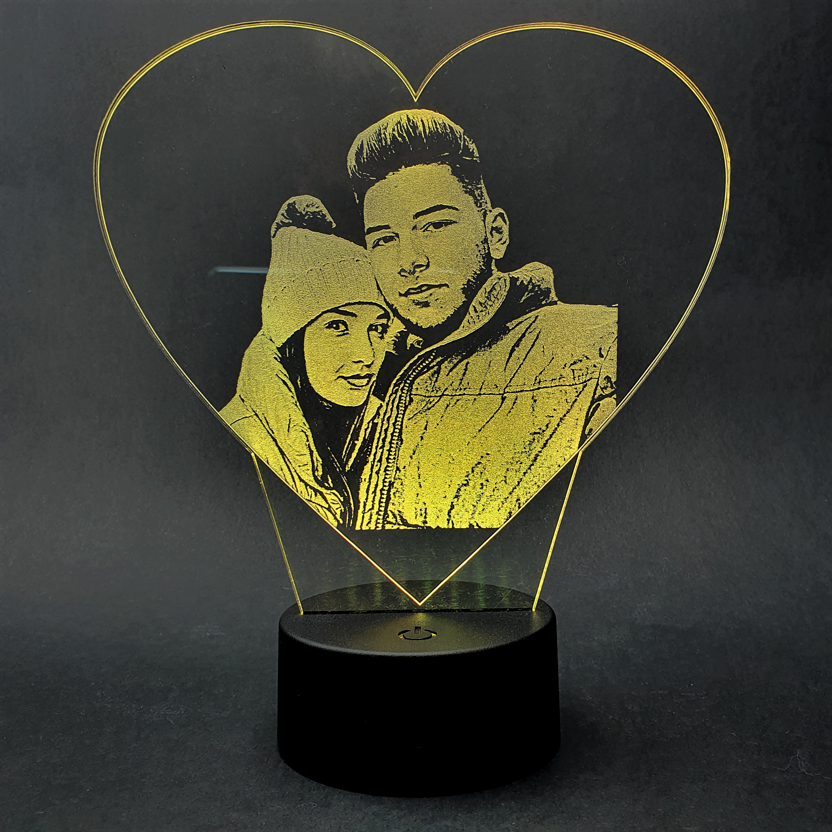 Lampă Led 3D - Inima Cuplu