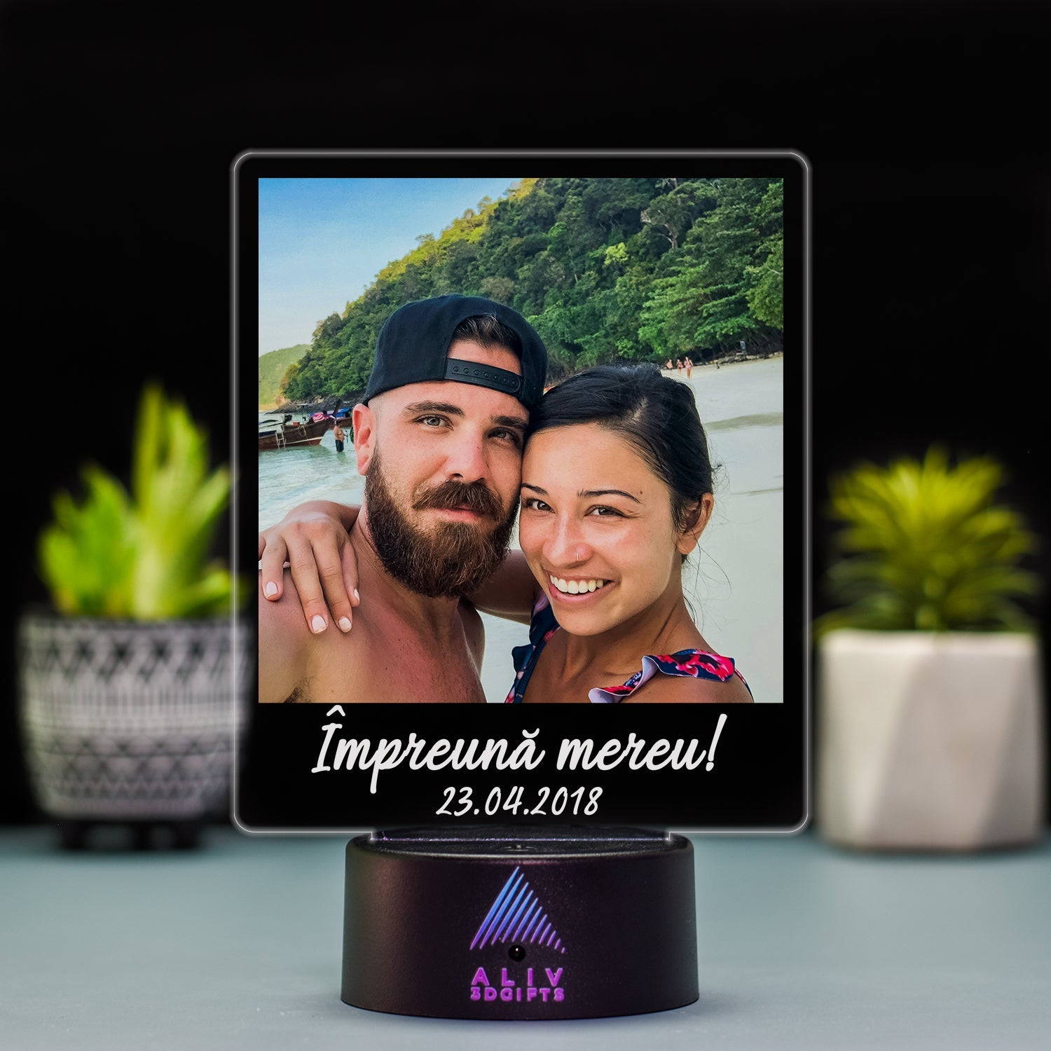Lampă Led - Poză + Mesaj