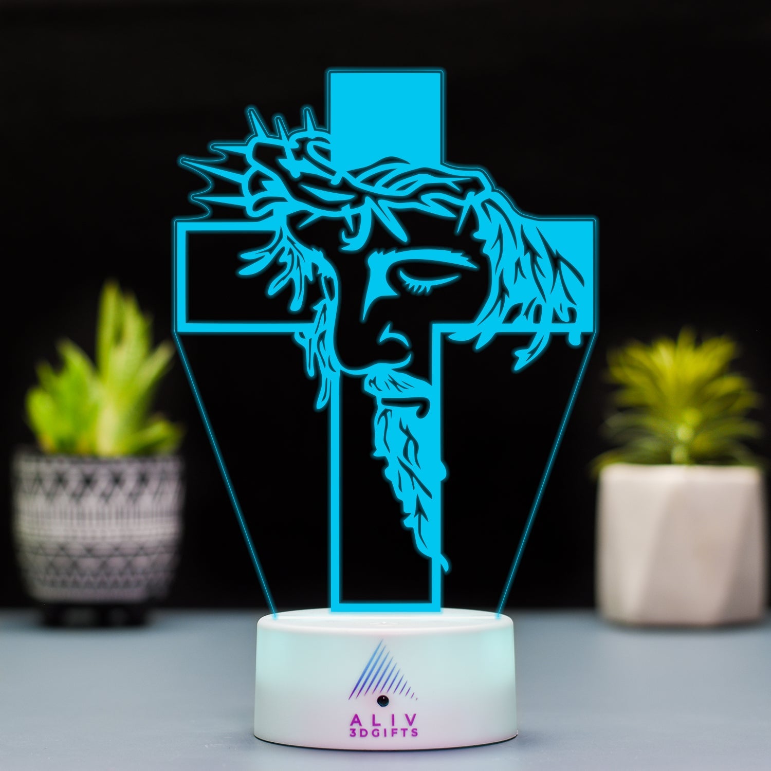 Lampă Led 3D - Cruce Iisus