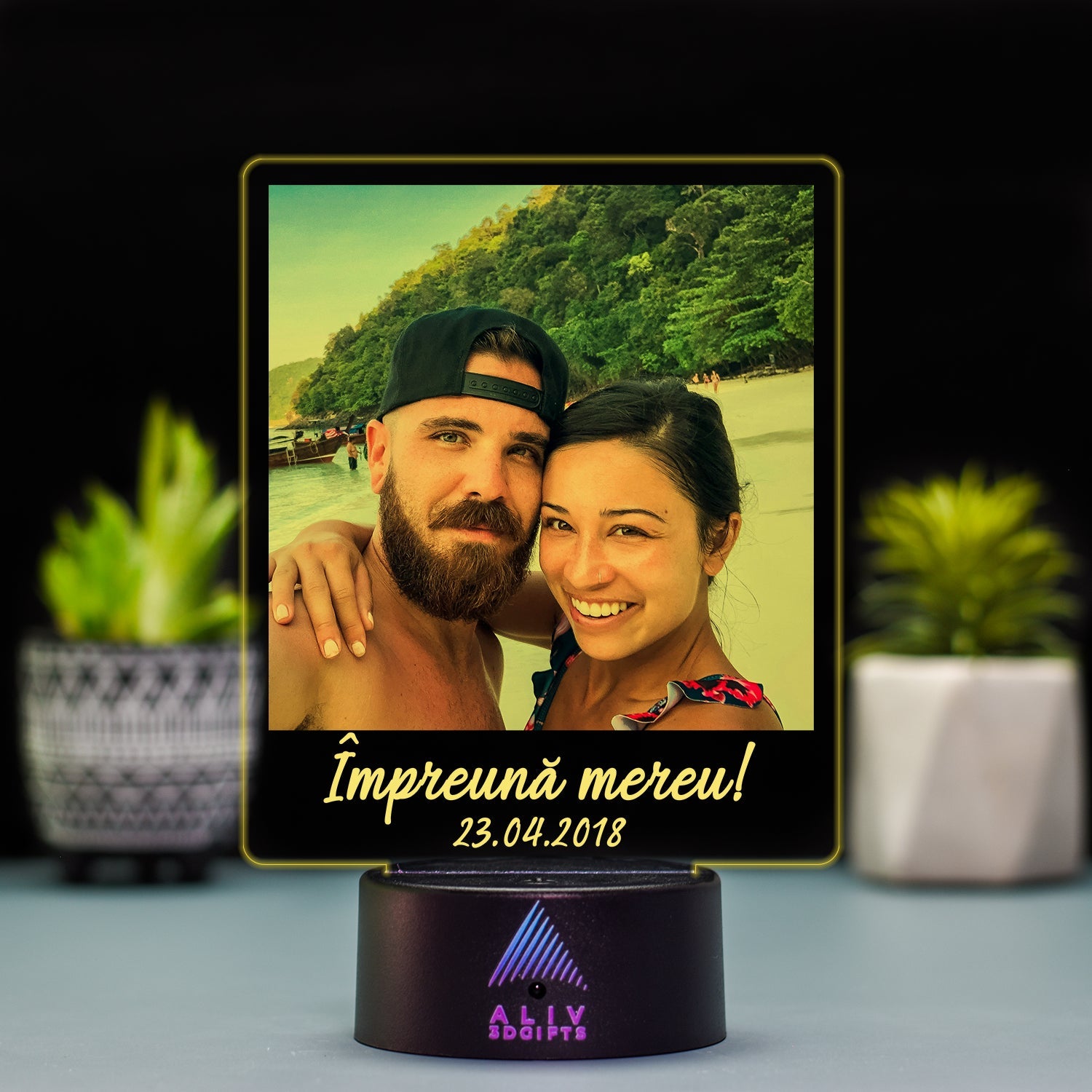 Lampă Led - Poză + Mesaj