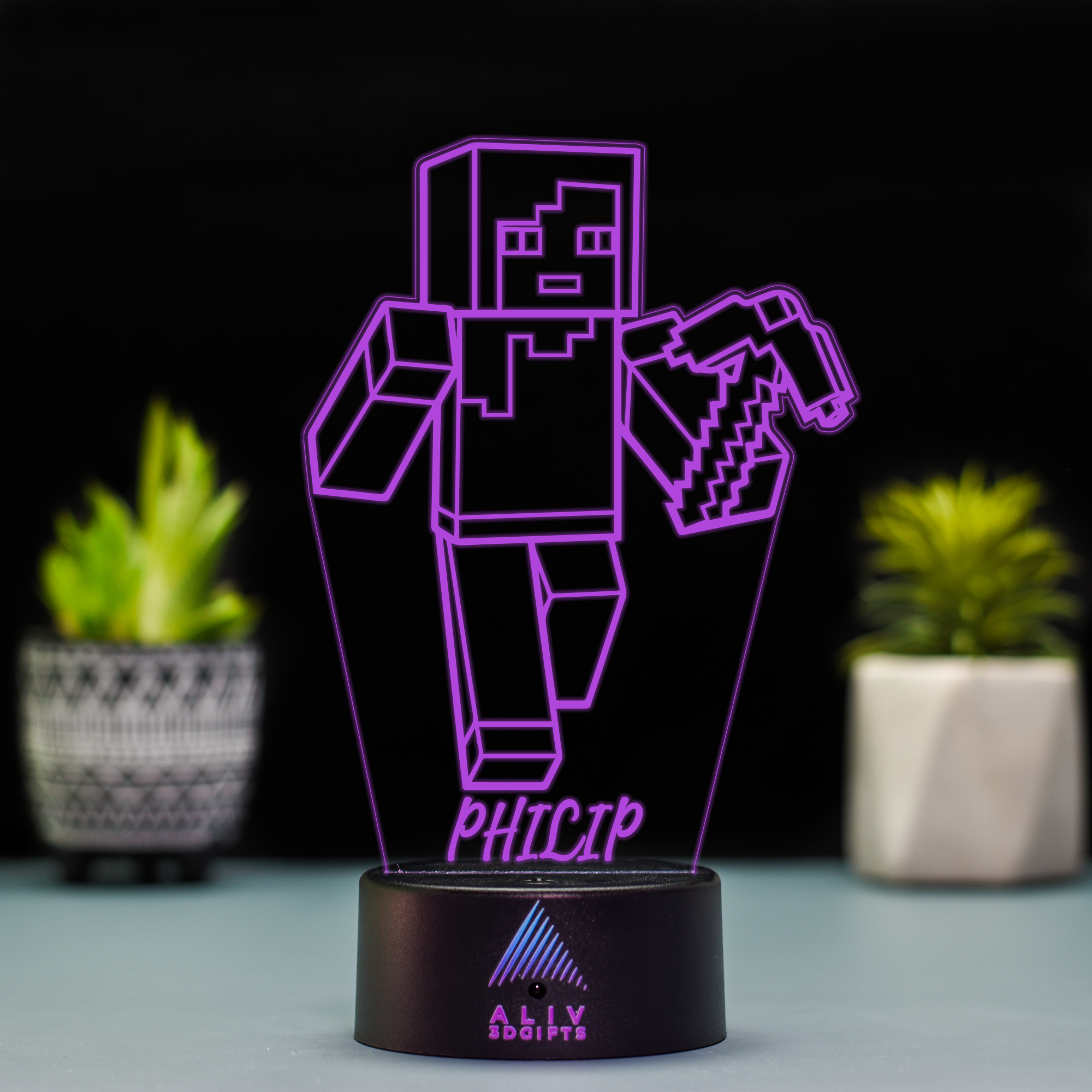 Lampă Led 3D - Minecraft 1