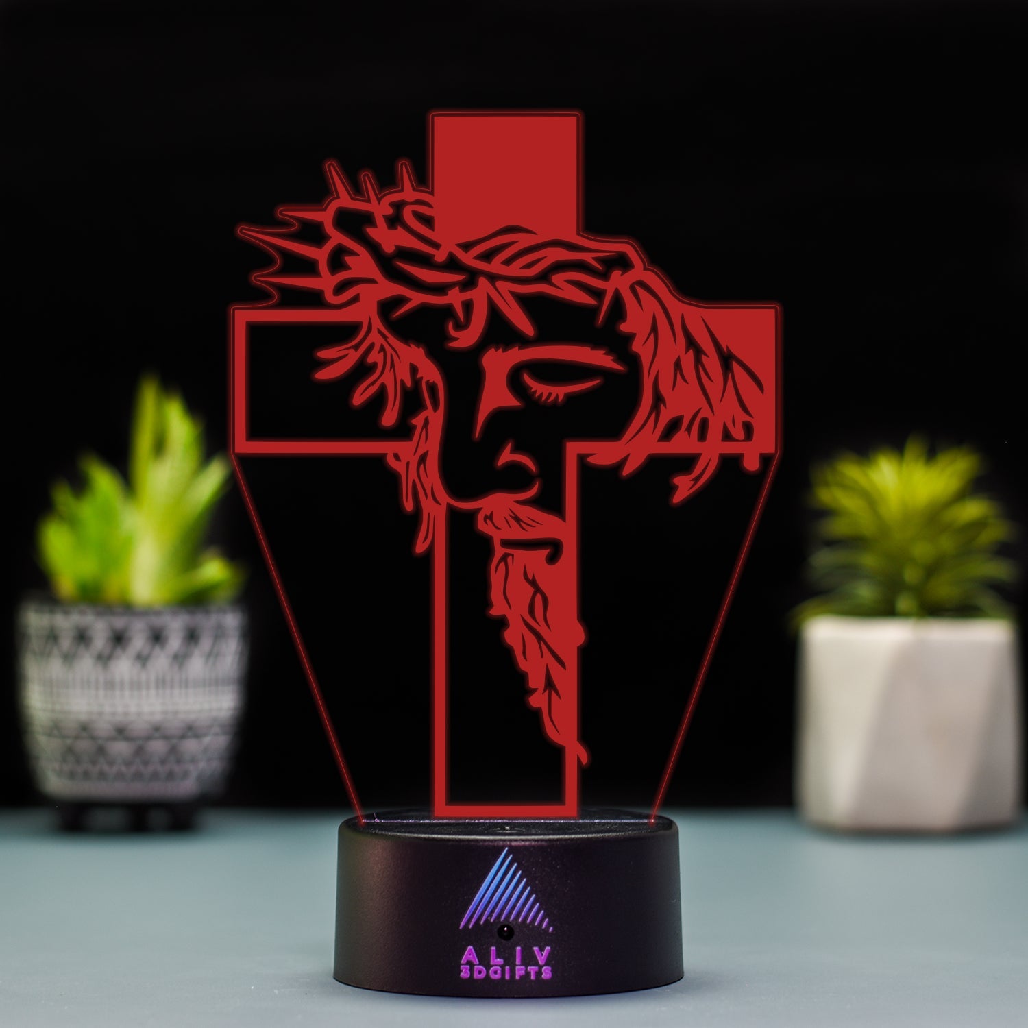 Lampă Led 3D - Cruce Iisus