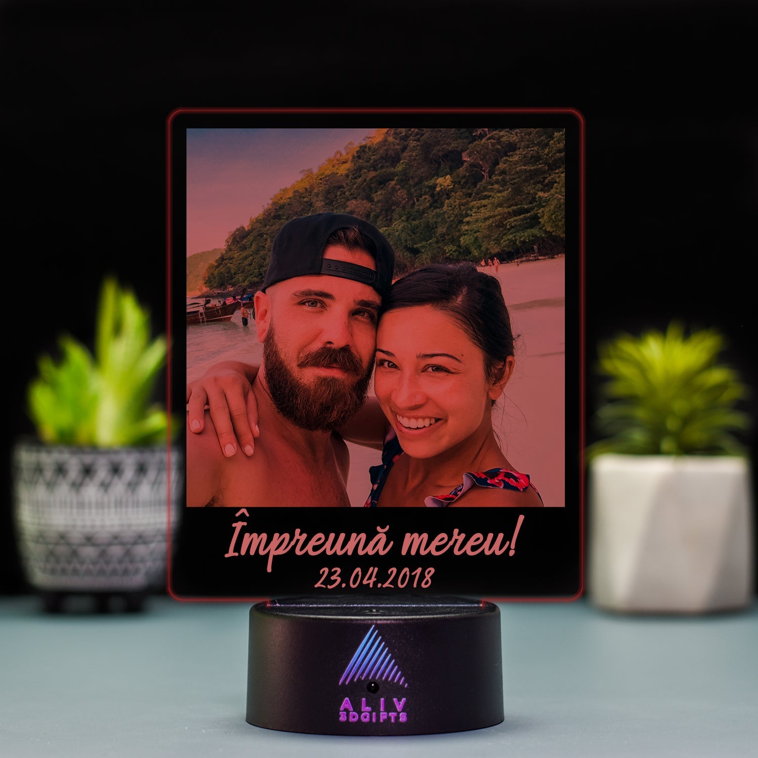 Lampă Led - Poză + Mesaj