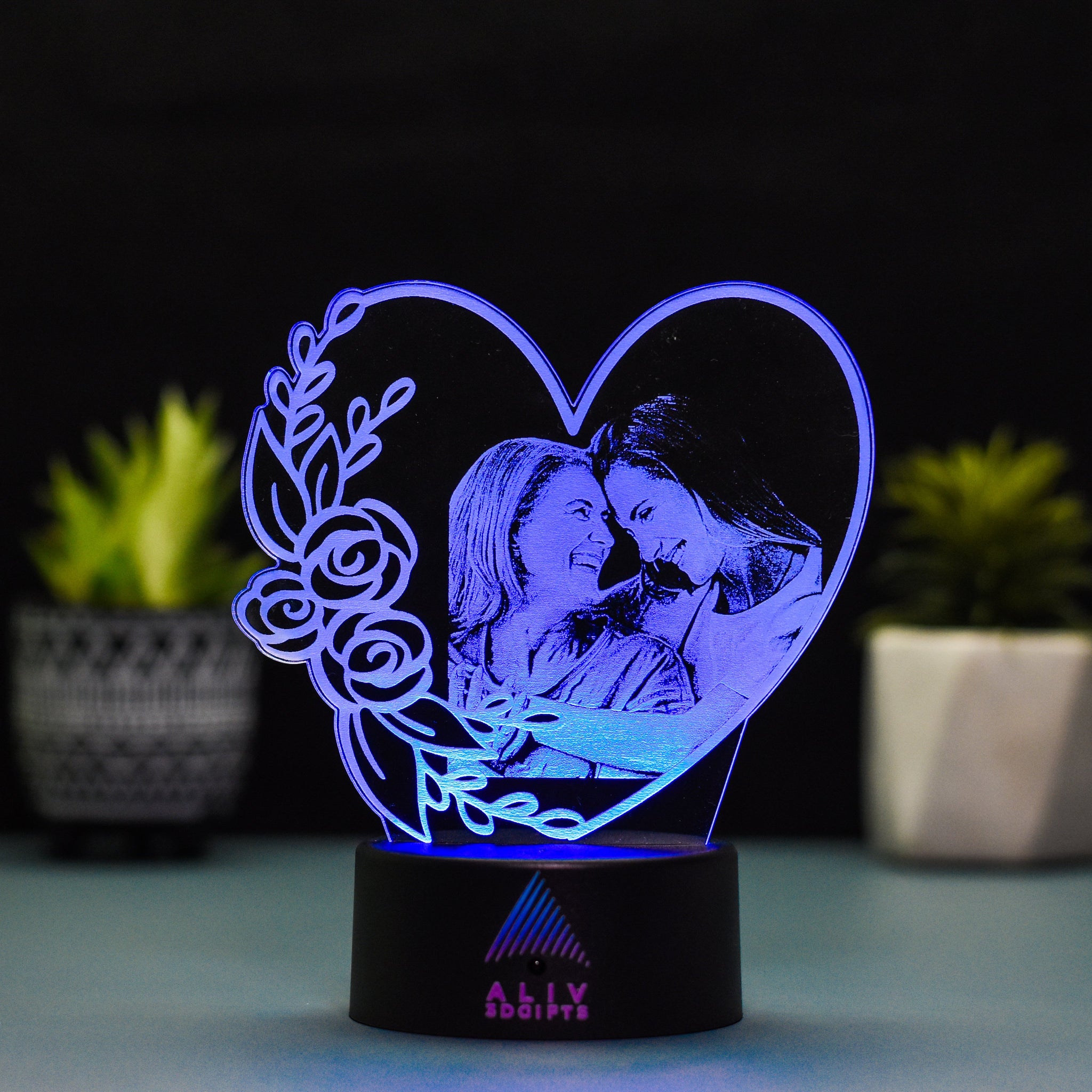 Lampa Led 3D - Inimă Mama