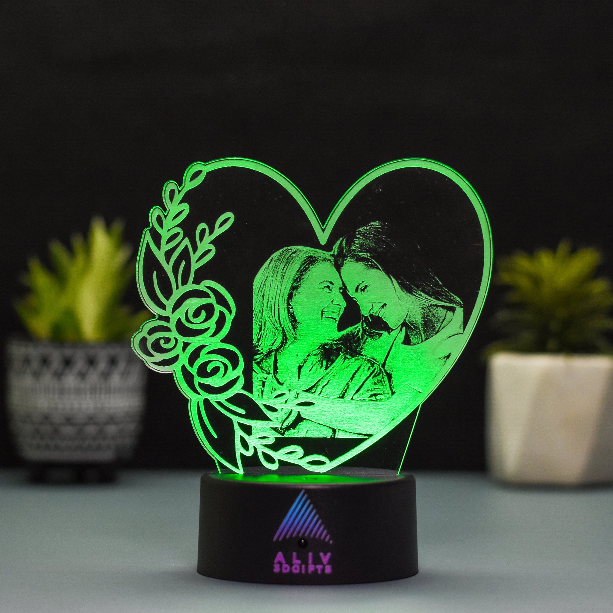 Lampa Led 3D - Inimă Mama