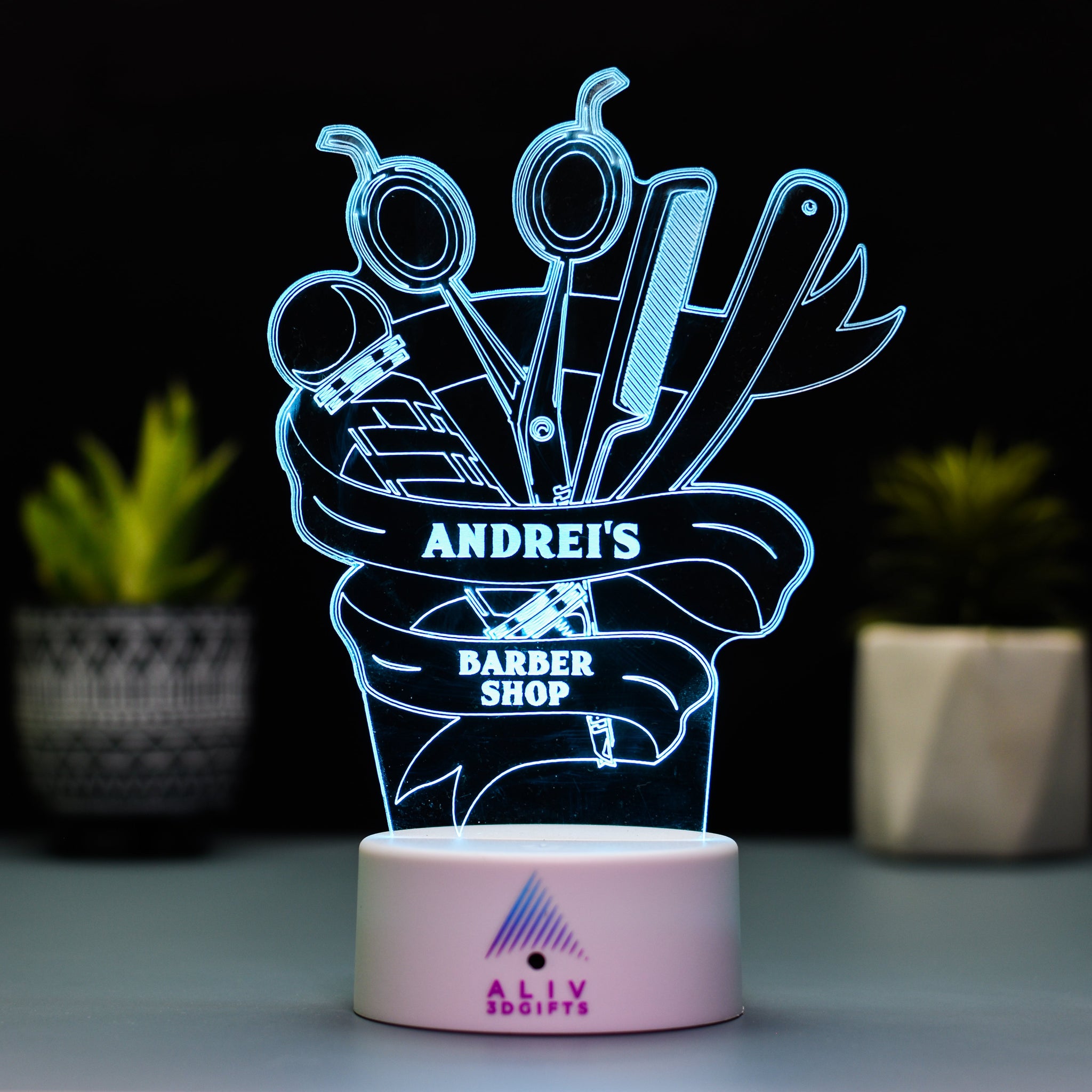 Lampa Led 3D - Barber Shop