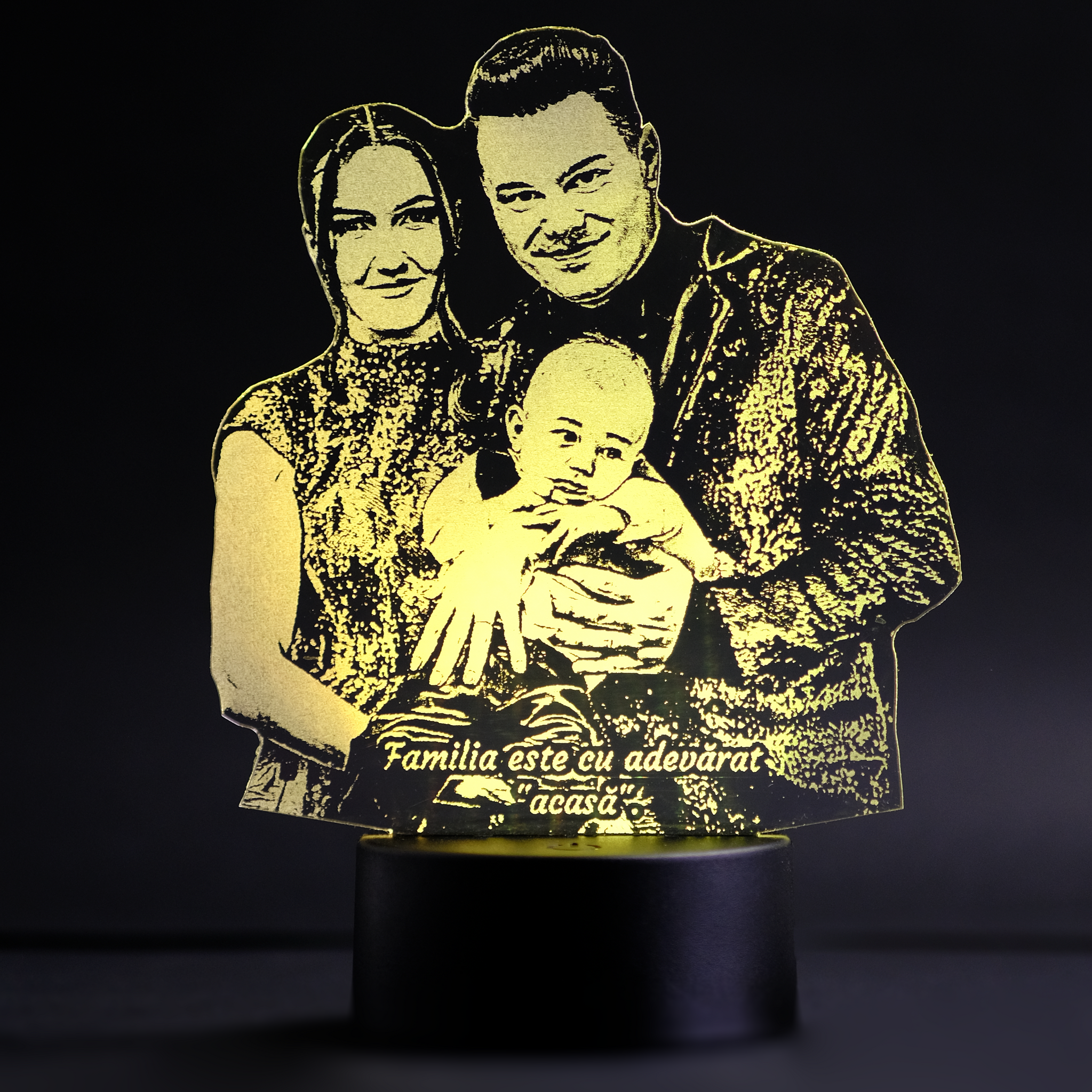 Lampă Led 3D - Familie + Mesaj Personalizat