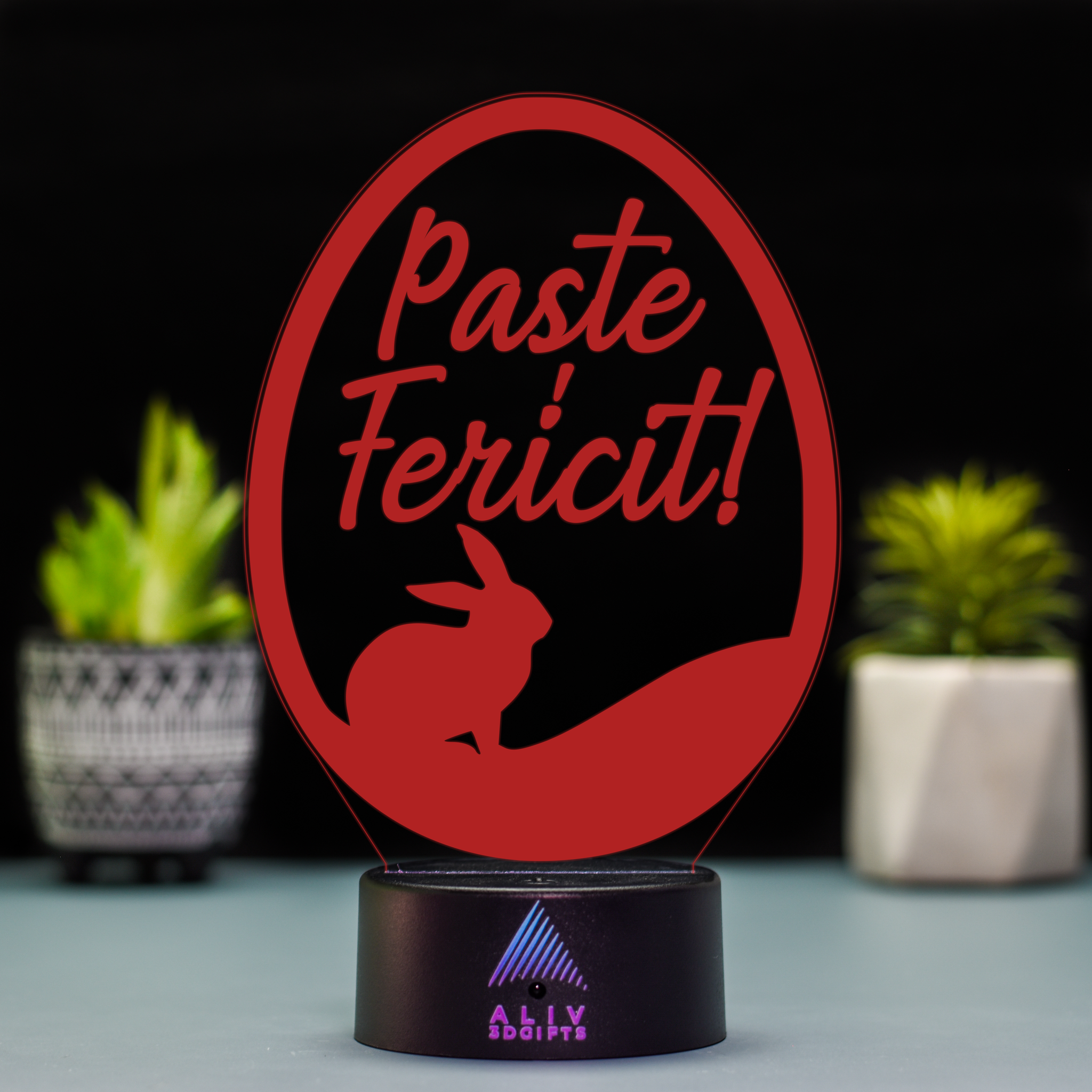 Lampă Led 3D - Urare Paste 1