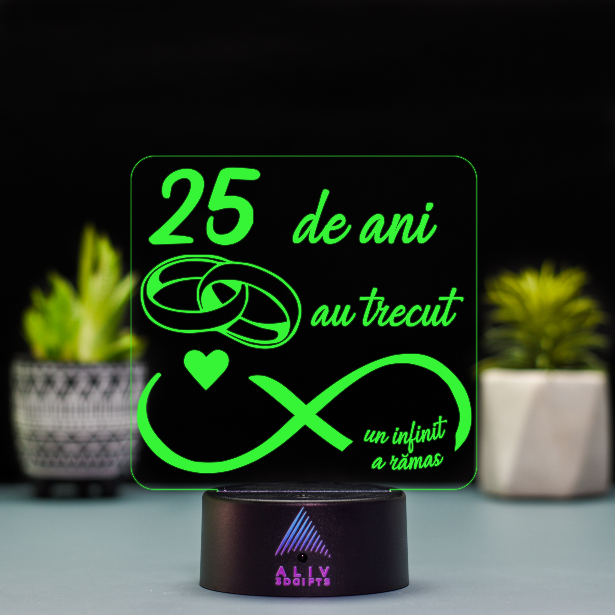 Lampă Led 3D - Nunta Argint 2